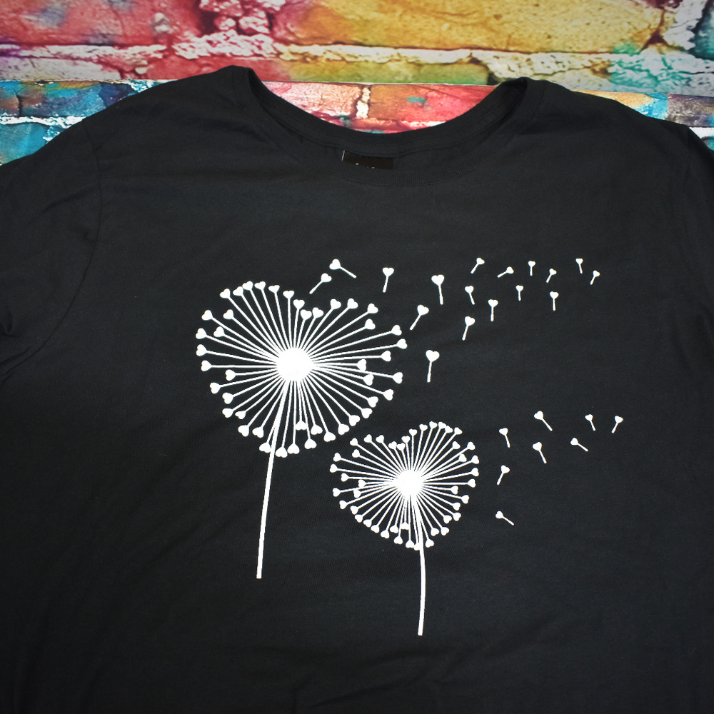 Heart Flower Blowing Away Graphic T